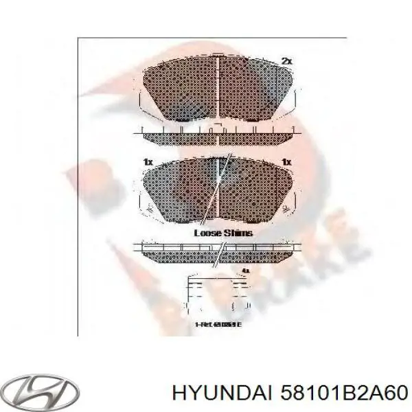 Тормозні колодки Hyundai/Kia 58101B2A60