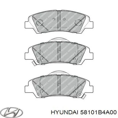 Колодки гальмівні передні, дискові 58101B4A00 Hyundai/Kia