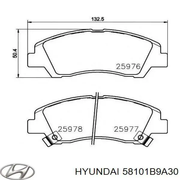 Колодки гальмівні передні, дискові 58101B9A30 Hyundai/Kia