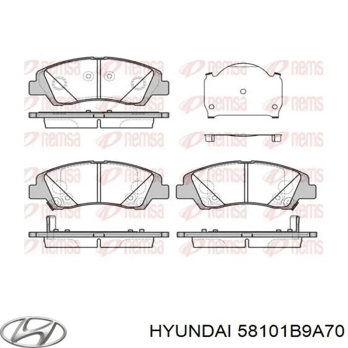 Передні тормозні колодки 58101B9A70 Hyundai/Kia