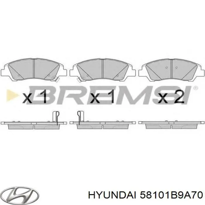 Гальмівні колодки Hyundai/Kia 58101B9A70 ціна, від 21.82 USD