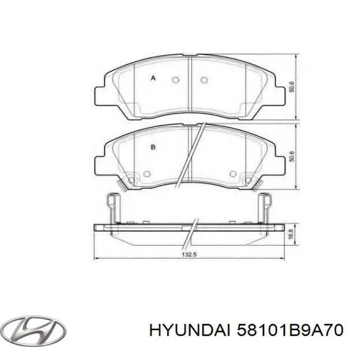 Купити 58101B9A70 Hyundai/Kia Колодки гальмівні передні, дискові