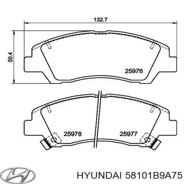 58101B9A75 Hyundai/Kia Передні гальмівні колодки