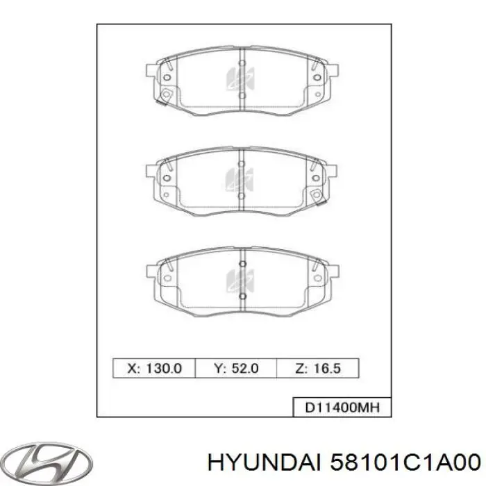 Купити 58101C1A00 Hyundai/Kia Колодки гальмівні передні, дискові