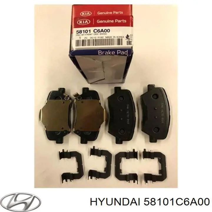 Колодки гальмівні передні, дискові 58101C6A00 Hyundai/Kia