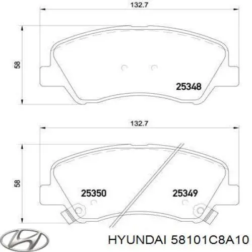 Гальмівні колодки Hyundai/Kia 58101C8A10 ціна, від 23.51 USD