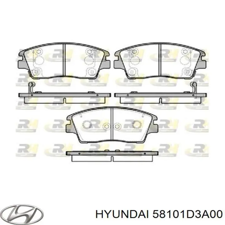 Колодки гальмівні передні, дискові 58101D3A00 Hyundai/Kia