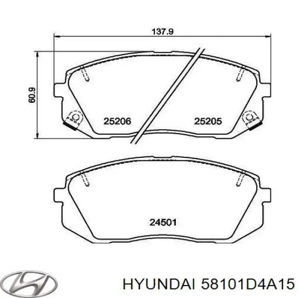 Гальмівні колодки Hyundai/Kia 58101D4A15 ціна, від 60.39 USD