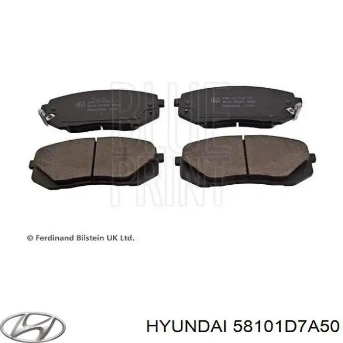 58101D7A50 Hyundai/Kia колодки гальмівні передні, дискові