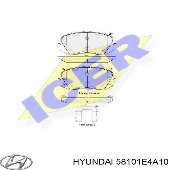 Гальмівні колодки Hyundai/Kia 58101E4A10 ціна, від 26.52 USD