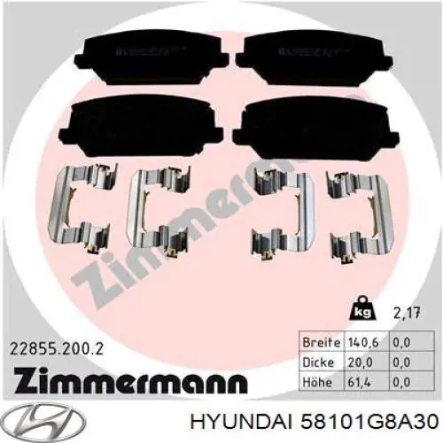 Тормозні колодки Hyundai/Kia 58101K9A10