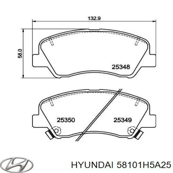 Купити 58101H5A25 Hyundai/Kia Колодки гальмівні передні, дискові