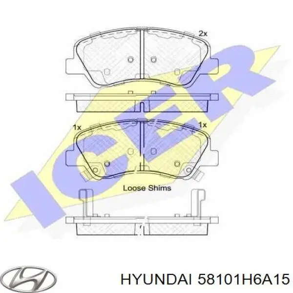 Передні тормозні колодки 58101H6A15 Hyundai/Kia
