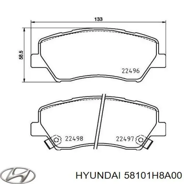Купити 58101H8A00 Hyundai/Kia Колодки гальмівні передні, дискові