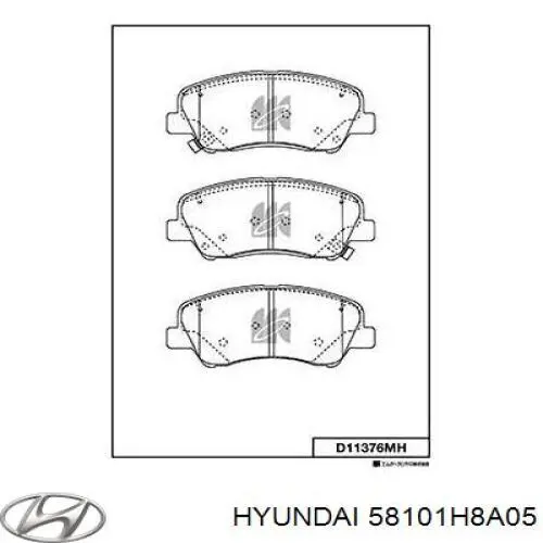 Купити 58101H8A05 Hyundai/Kia Колодки гальмівні передні, дискові