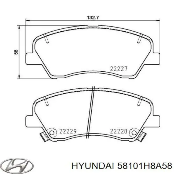 58101H8A58 Hyundai/Kia колодки гальмівні передні, дискові