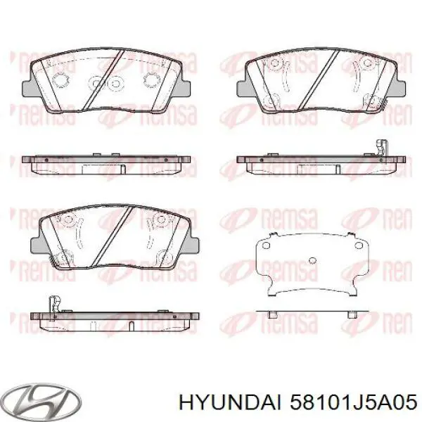 Передні тормозні колодки 58101J5A05 Hyundai/Kia