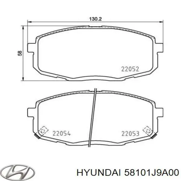 58101J9A00 Hyundai/Kia колодки гальмівні передні, дискові