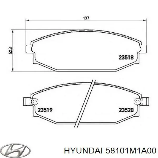 58101M1A00 Hyundai/Kia Передні гальмівні колодки