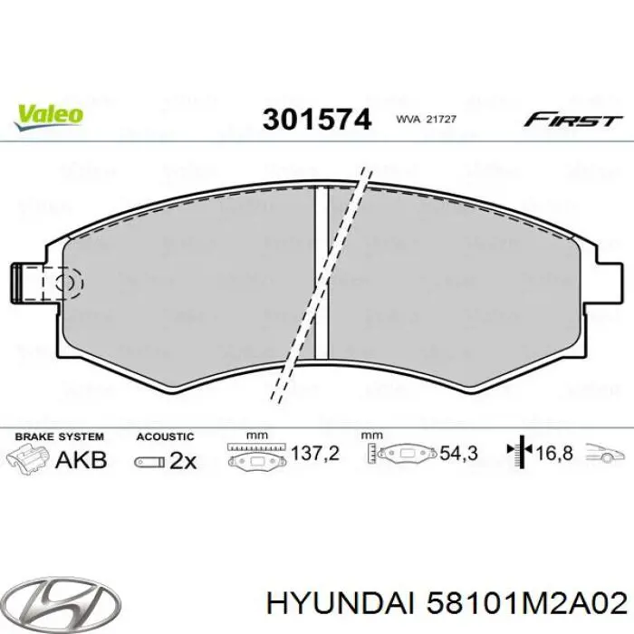 58101M2A02 Hyundai/Kia Передні гальмівні колодки