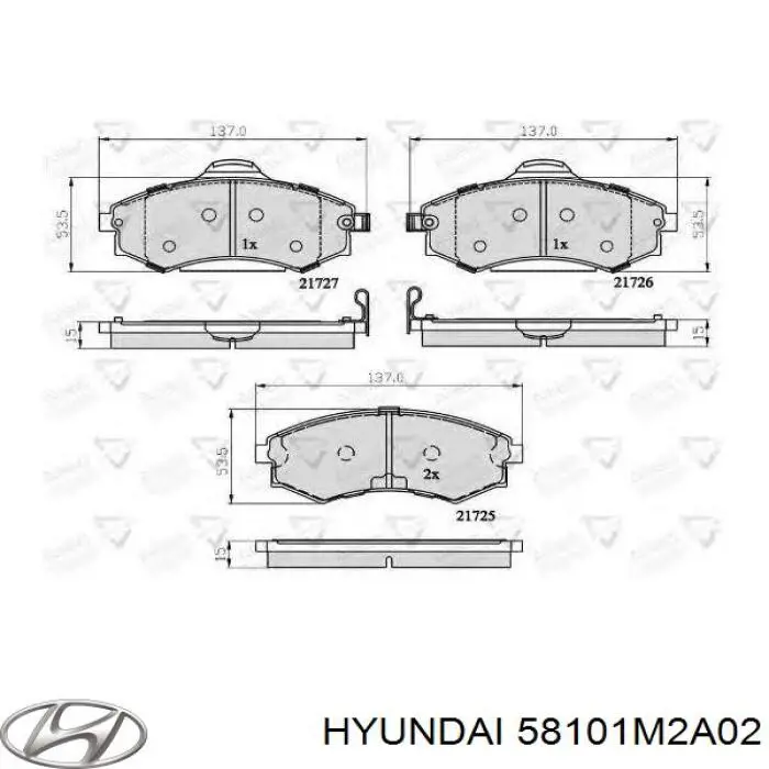 Гальмівні колодки Hyundai/Kia 58101M2A02 ціна, від 17.90 USD