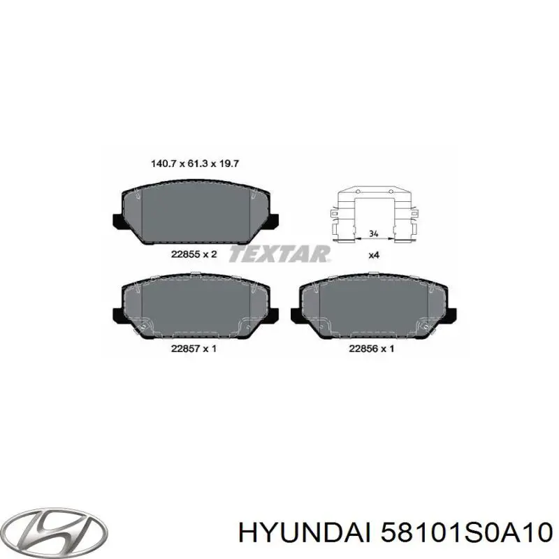 Колодки гальмівні передні, дискові 58101S0A10 Hyundai/Kia