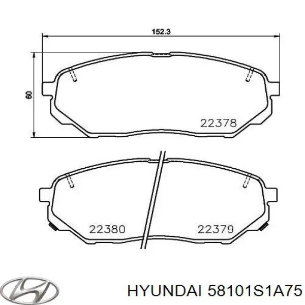 Передні тормозні колодки 58101S1A75 Hyundai/Kia
