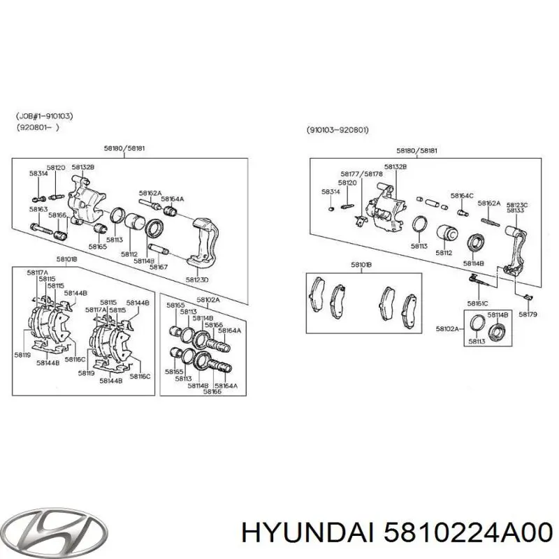 Ремкомплект супорту гальмівного переднього Hyundai/Kia 5810224A00 ціна, від 5.58 USD