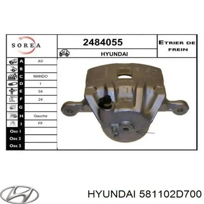  581102D700 Hyundai/Kia