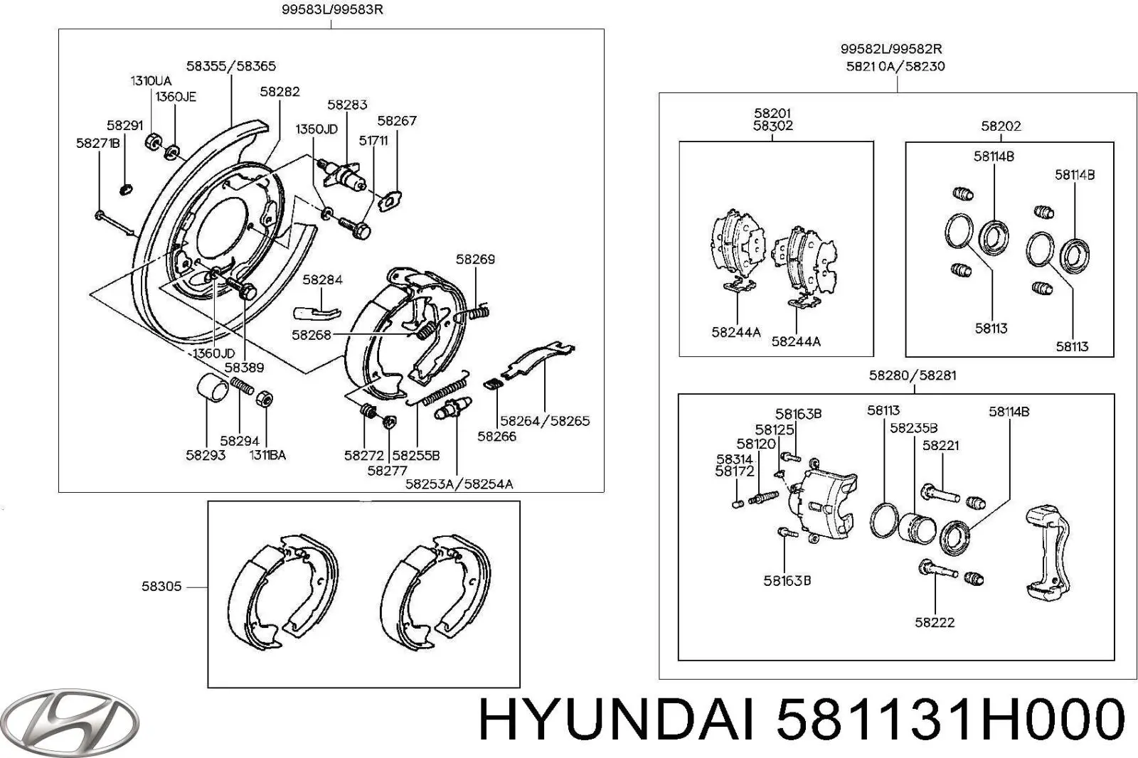 581131H000 Hyundai/Kia ремкомплект супорту гальмівного переднього