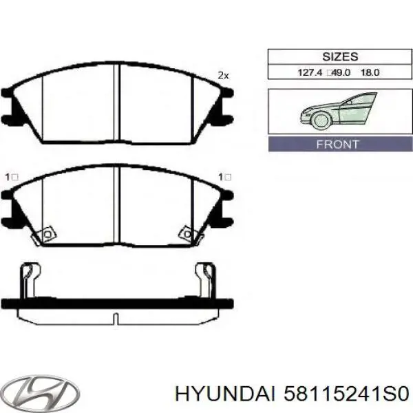 58115241S0 Hyundai/Kia колодки гальмівні передні, дискові