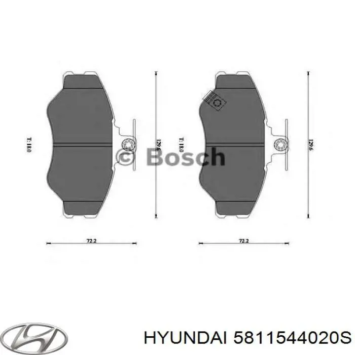 Купити 5811544020S Hyundai/Kia Колодки гальмівні передні, дискові