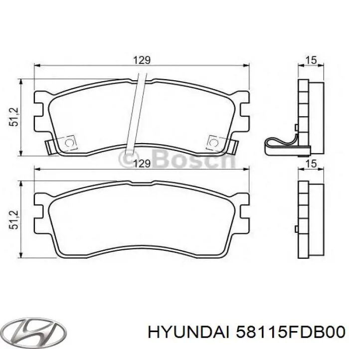 Колодки гальмівні передні, дискові 58115FDB00 Hyundai/Kia