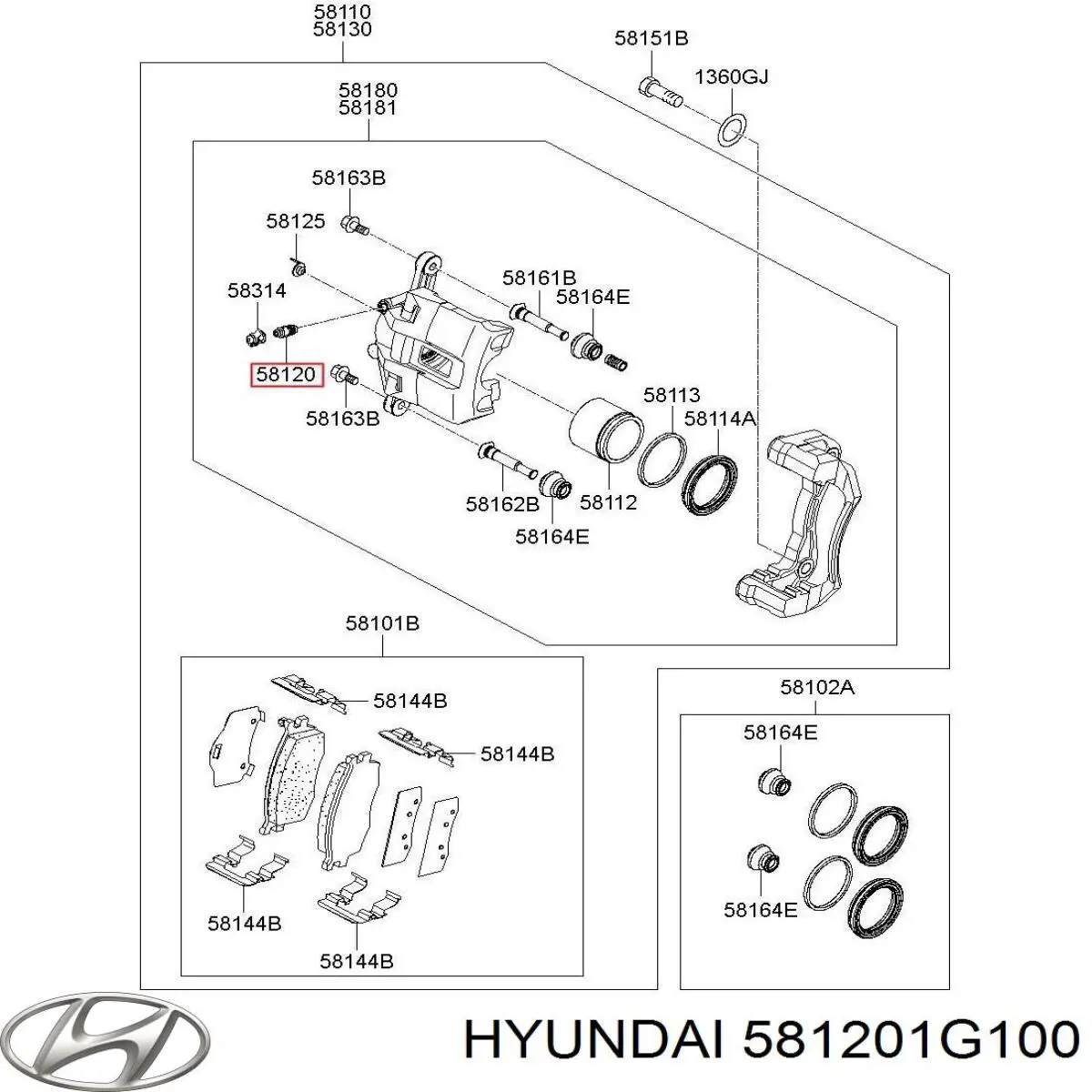 Купити 581201G100 Hyundai/Kia Штуцер прокачування супорту гальмівного, переднього