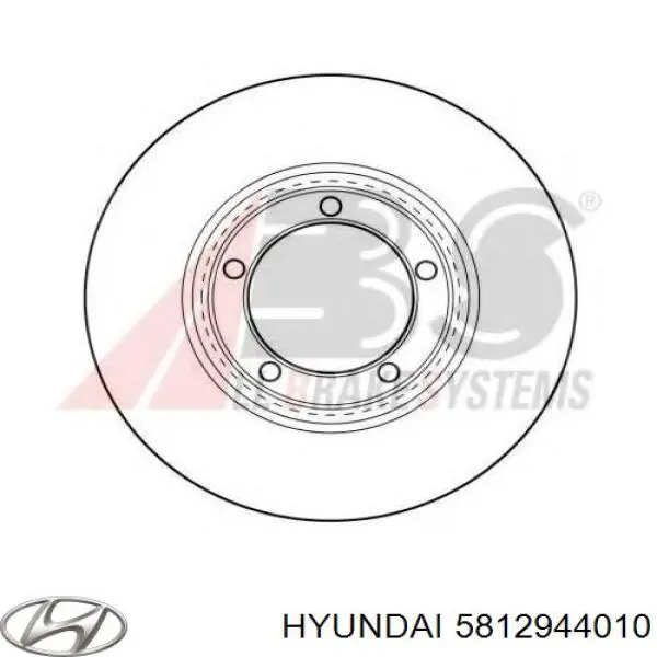 Диск гальмівний передній 5812944010 Hyundai/Kia