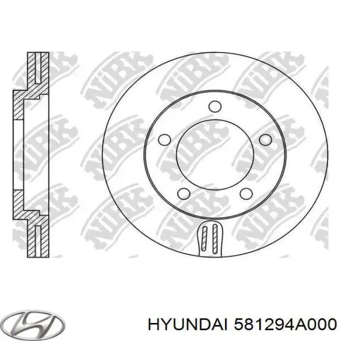 Гальмівні диски передні 581294A000 Hyundai/Kia