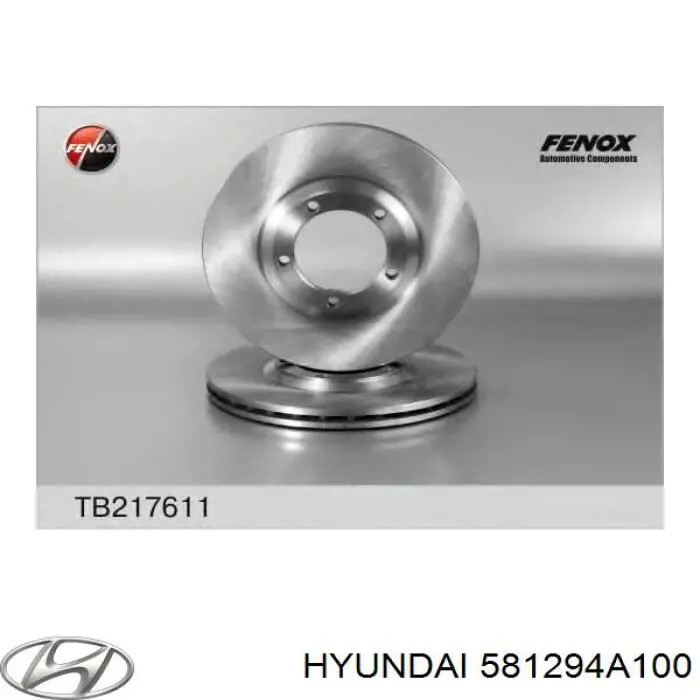 Гальмівні диски передні 581294A100 Hyundai/Kia
