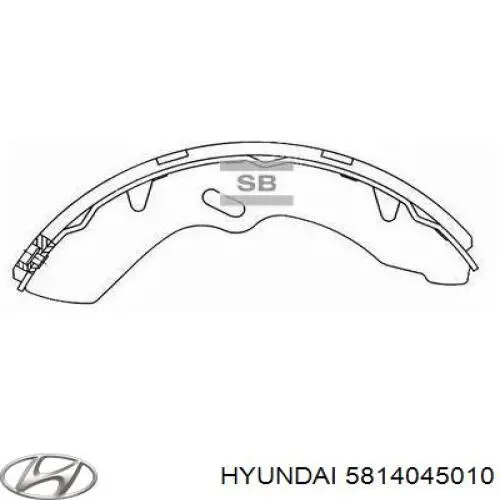 5814045010 Hyundai/Kia Колодки гальмівні задні, барабанні