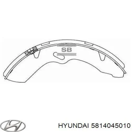 5814045010 Hyundai/Kia колодки гальмові задні, барабанні