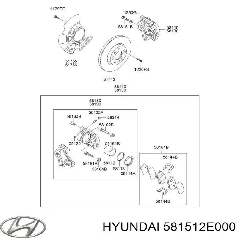 581512E000 Hyundai/Kia Болт супорта