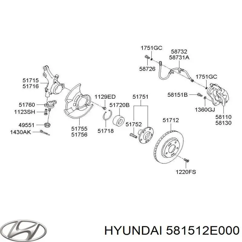 Болт кріплення супорта Hyundai/Kia 581512E000 ціна, від 5.38 USD