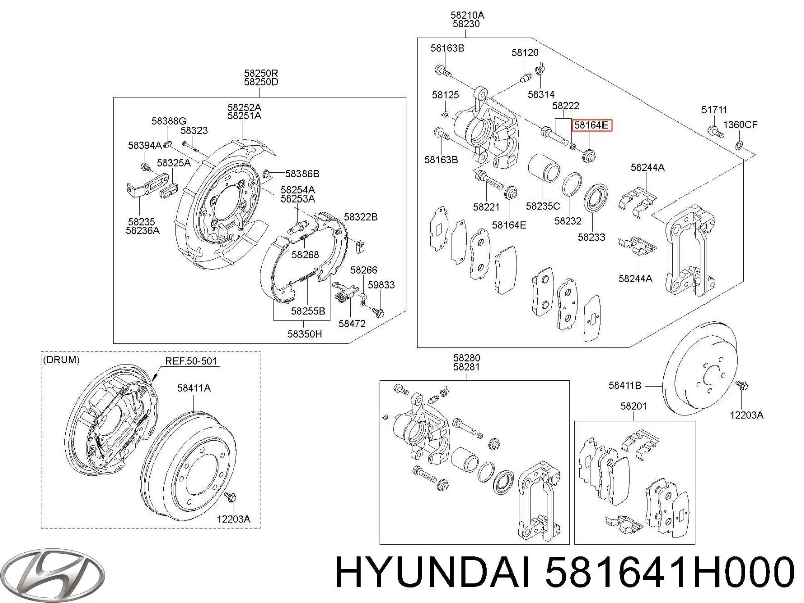 581641H000 Hyundai/Kia пильник направляючої супортугальмівного, переднього