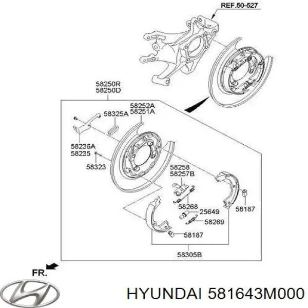 Купити 581643M000 Hyundai/Kia Пильник направляючої супортугальмівного, заднього