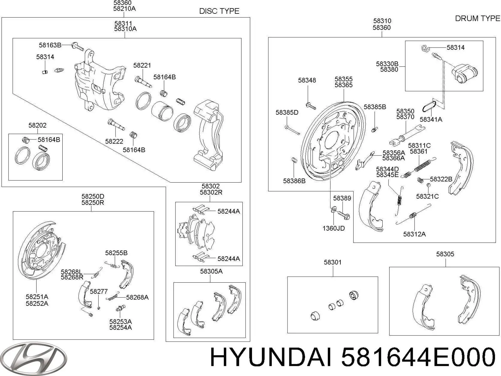  581644E000 Hyundai/Kia