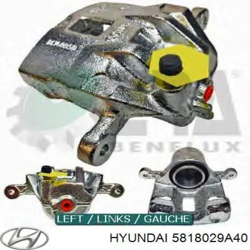 Супорт гальмівний передній лівий Hyundai/Kia 5818029A40 ціна, від 52.59 USD