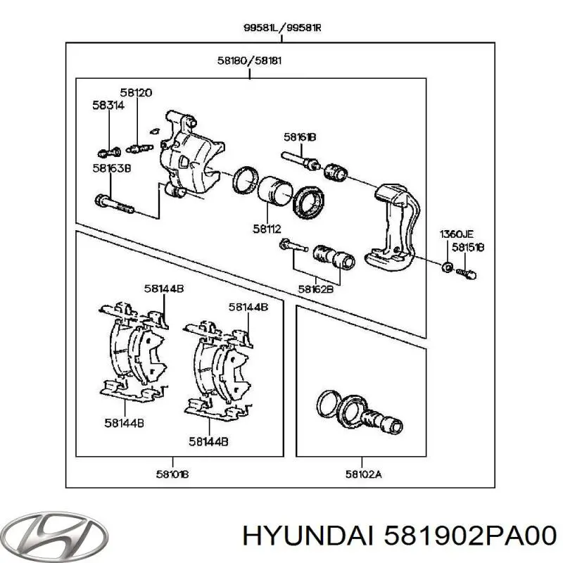 Супорт гальмівний передній правий Hyundai/Kia 581902PA00 ціна, від 38.00 USD
