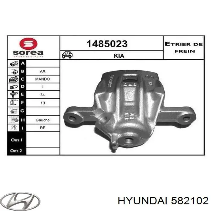  582102 Hyundai/Kia