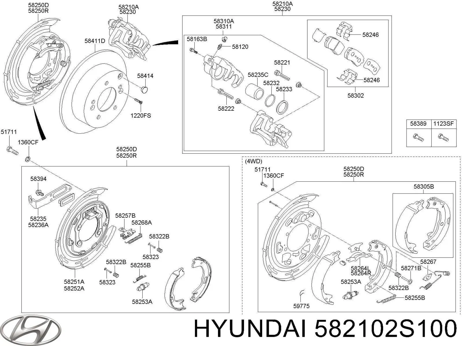Купити 582102S100 Hyundai/Kia Супорт задній лівий