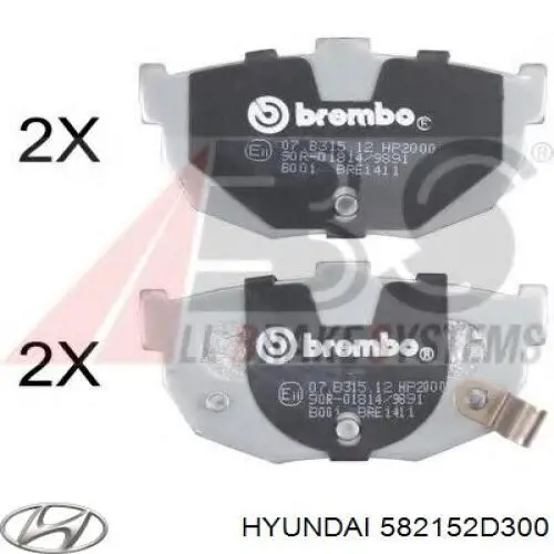 Задні дискові колодки Hyundai/Kia 582152D300