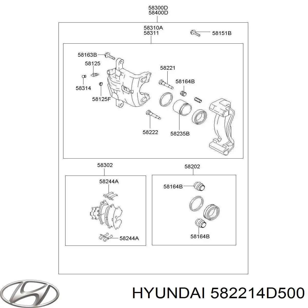 Купити 582214D500 Market (OEM) Направляюча супорту заднього, верхня
